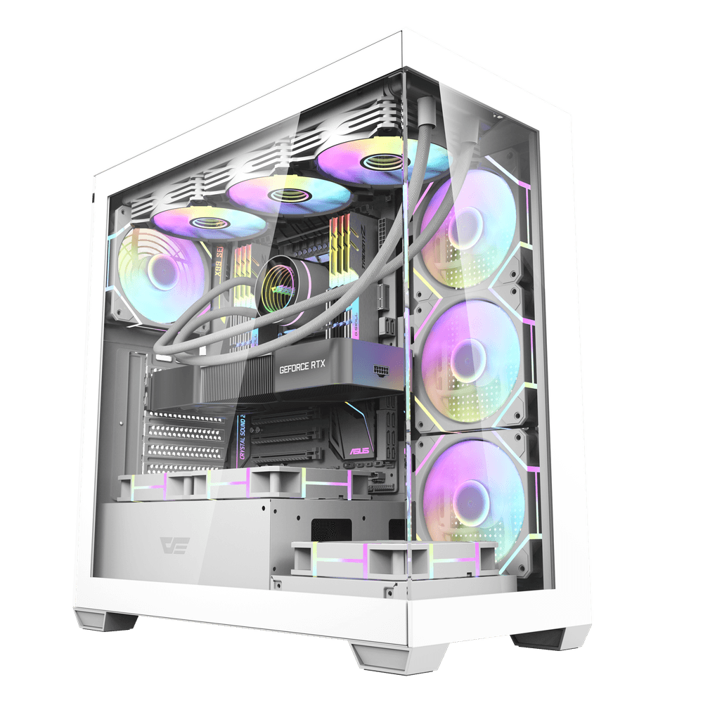 CASE DARKFLASH DS900 6 FAN RGB, SOPORTA 7 ,  6 MESES DE GARANTIA NUEVO CRISTAL TEMPLADO