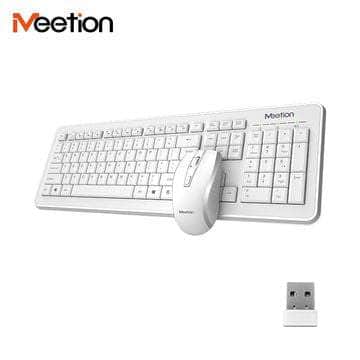cOMBO DE TECLADO MEETION INALAMBRICO C4120 BLANCO