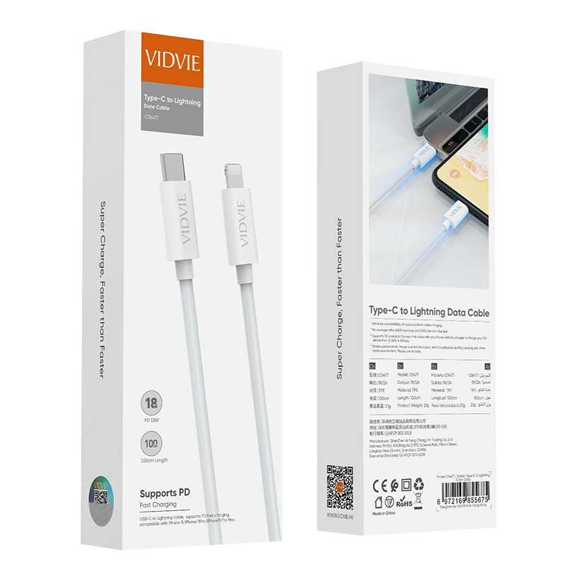 CABLE VIDVIE CB4001T IPHONE TIPO C IPHONE