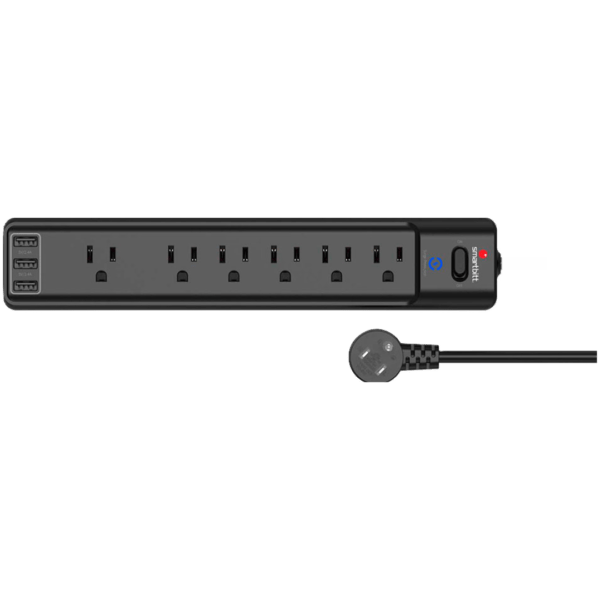 Regleta Smartbitt 6 salidas (Mod. SBSS-B6-3U) Supresor de Picos, 3xUSB tipo-A 5V,2.4A