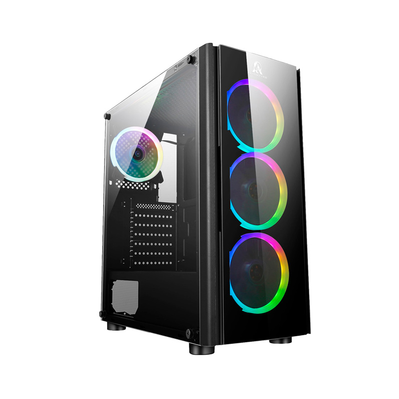 CASE GAMING ALIE FIRE NERO 192-7A 705*200*450MM 4FAN RGB CRISTAL TEMPLADO ATX, 6 MESES DE GARANTIA