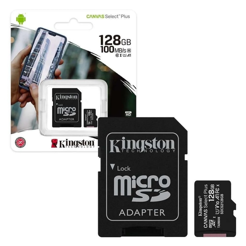 MEMORIA MICRO SD KINGTON DIGITAL 128GB CLASS 10 100MB/S CON ADAPTADOR SD